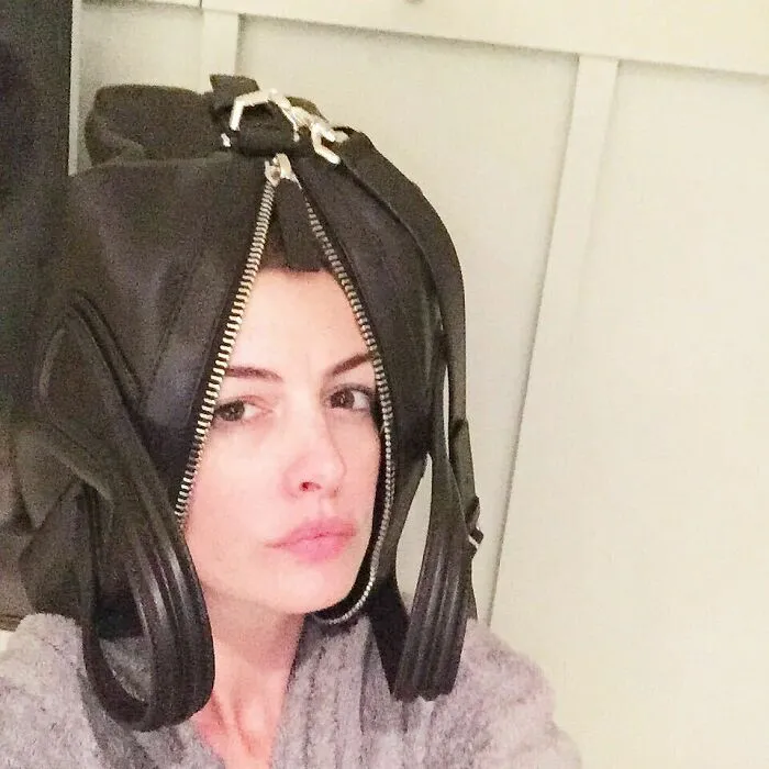 Anne Hathaway 2015: "Dear @givenchyofficial, Your Stunning Reinterpretation Of "The Hat" Is Both Revolutionary And Awe Inspiring. And So Roomy! I Shall Wear Mine With Pride"