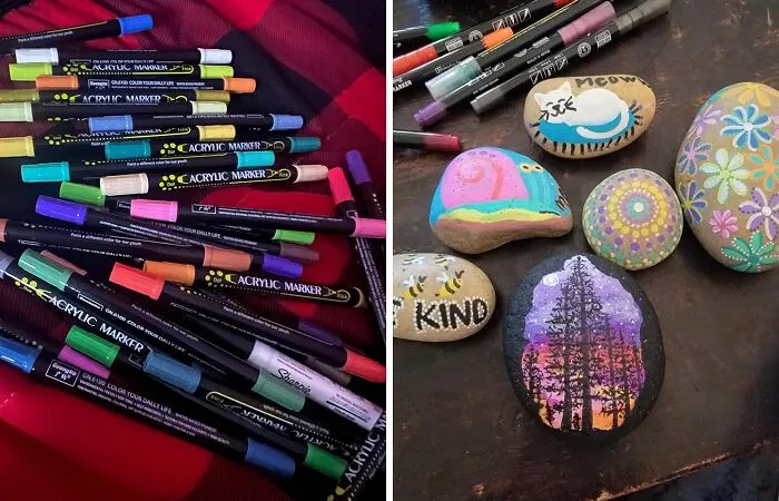Okay, If Amazon's Wishlists Are Any Indication, A Whole Lot Of People Are Ready To Get Their Art On, Because These <a Style="Display:inline;" Href="Https://Www.amazon.com/Acrylic-Markers-Betem-Painting-Surfaces/Dp/B09vcgkh4h?ie=utf8&th=1&linkcode=ll1&tag=bpgoat-20&linkid=140d83881bda4dab074891432266cf0a&language=en_us&ref_=as_li_ss_tl" Target="_blank"><span Style="Font: Inherit; Color: #d74b1f;"> Duel Tip Acrylic Paint Markers </Span> Are Apparently The Key To Unlocking Everyone's Inner Bob Ross