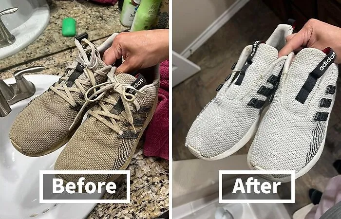 Your Sad, Scuffed-Up Sneakers Are About To Get A New Lease On Life Thanks To The Surprisingly Effective <a Style="Display:inline;" Href="Https://Www.amazon.com/Pink-Miracle-Cleaner-Leather-Sneakers/Dp/B01n1roce7?ie=utf8&th=1&psc=1&linkcode=ll1&tag=bpbird-20&linkid=6d90758f894c4ab2710a3bab1957ce2e&language=en_us&ref_=as_li_ss_tl" Target="_blank"><span Style="Font: Inherit; Color: #d74b1f;"> Pink Miracle Shoe Cleaner Kit </Span>