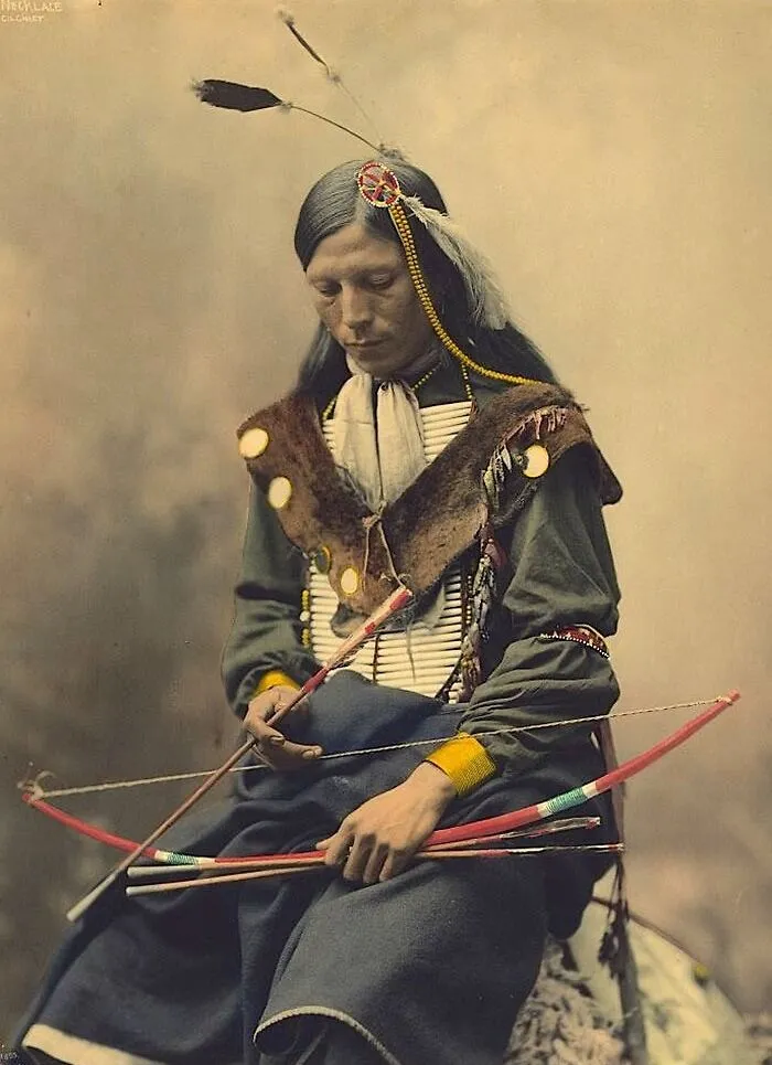 Bone Necklace, Oglala Lakota Chief, 1899, Photo By Heyn Photo