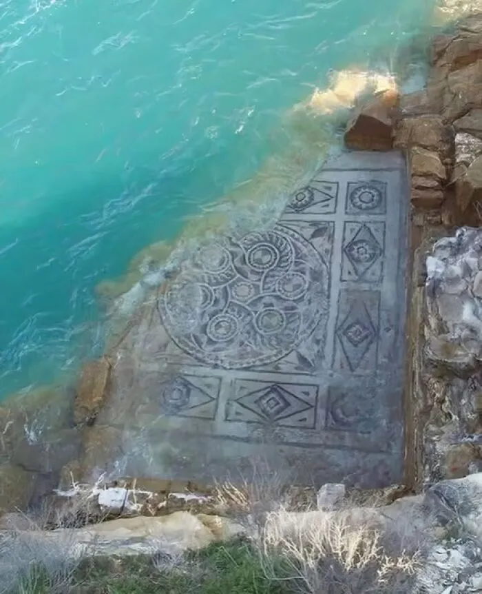 2000 Year Old Roman Mosaic On The Bank Of The River Euphrates, Turkey