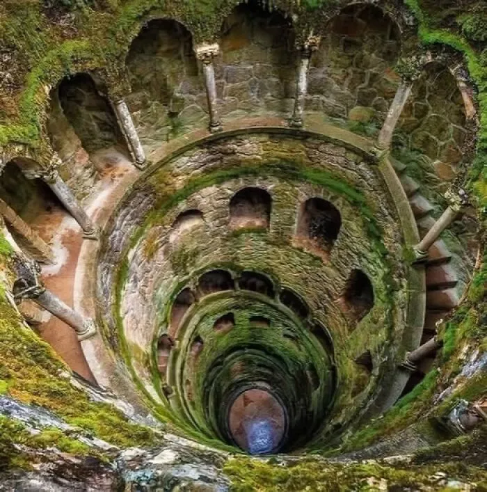 This 88ft Deep Well Is Located On The Land Of Quinta Da Regaleira, Near The Town Of Sintra, Portugal