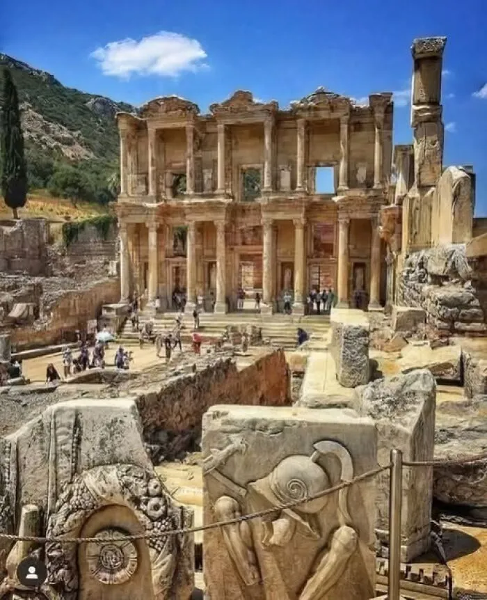 The Celsus Library In Ephesus, Turkey, Is A Breathtaking Testament To Ancient Roman Architecture. Imagine Walking Through Ancient Cobblestone Streets And Stumbling Upon This Marvel Of Human Ingenuity