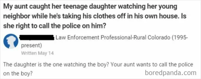 Umm... What? She Wants To Call The Cops On The Person Minding His Own Business In His Own House