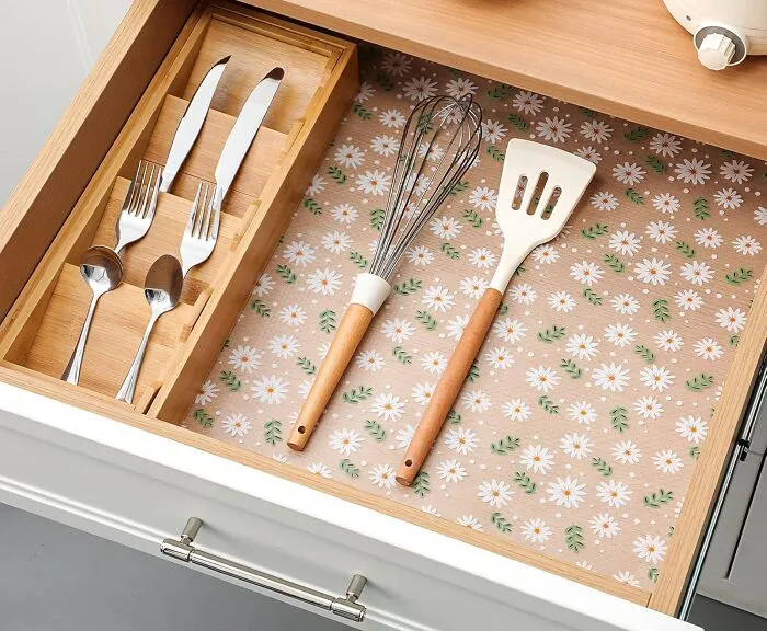 Add An Unexpected Pop Of 'Oopsie-Daisy' Cuteness To Otherwise Boring Drawers With This Cheerful <a Style="Display:inline;" Href="Https://Www.amazon.com/Dp/B0b3lns4m9?ascsubtag=7850946%2c8%2c36%2cd%2c0%2c0%2c0%2c1396%3a1%3b900%3a2%3b974%3a1%3b1338%3a1%2c60485763%2c0%2c0%2cbf&btn_ref=srctok-A299fc5496dc7800&th=1&linkcode=ll1&tag=bppony-20&linkid=b1a6df6e6a83a19a65eea08ffa9d95e5&language=en_us&ref_=as_li_ss_tl" Target="_blank"><span Style="Font: Inherit; Color: #d74b1f;"> Daisy Print Shelf And Drawer Liner </Span>