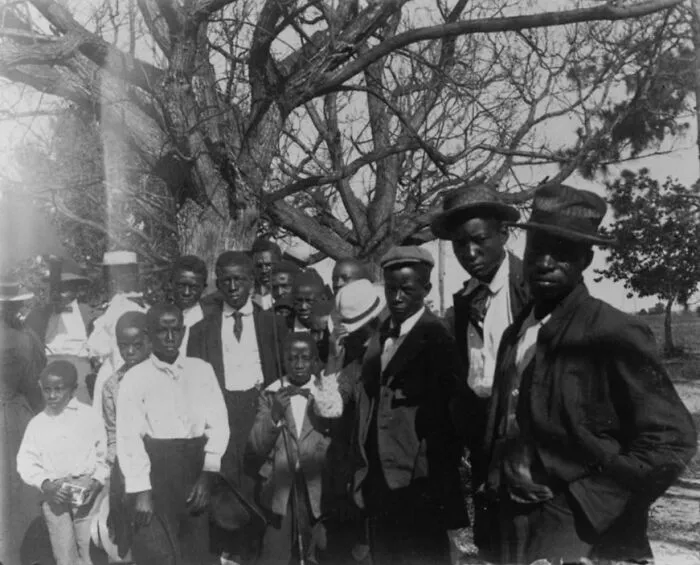 Men And Boys Dressed For Church