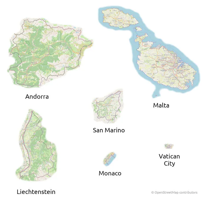 Size Comparison Of European Microstates