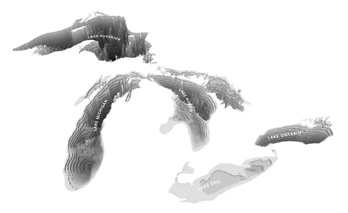 Bathymetry Of Great Lakes