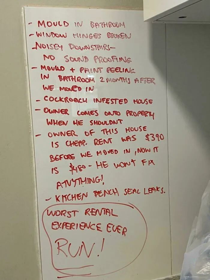 Leaving A S**t Rental? Leave A Note For The Next People
