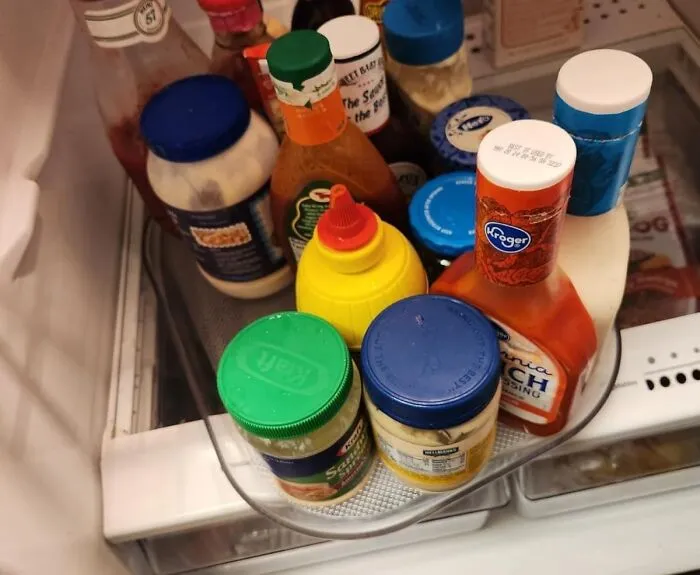 No More Forgotten Condiments Slowly Turning Into Science Experiments In The Back Of The Fridge Now That We Have A Spinning <a Style="Display:inline;" Href="Https://Www.amazon.com/Lamu-Turntable-Refrigerator-Rectangular-Countertop/Dp/B0c5c33wvq?ie=utf8&th=1&linkcode=ll1&tag=bplamb-20&linkid=322bdcbe5d0b9c3a06d5f82208d13d95&language=en_us&ref_=as_li_ss_tl" Target="_blank"><span Style="Font: Inherit; Color: #d74b1f;"> Fridge Lazy Susan </Span>