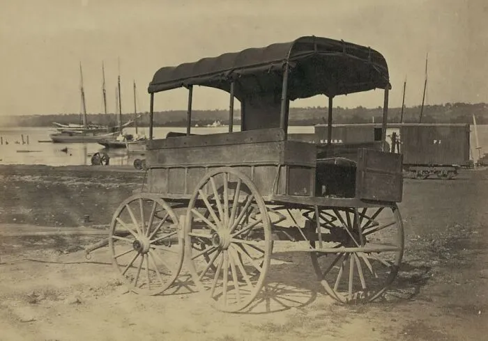 Covered Wagon With Side Curtains, 1865 July 5