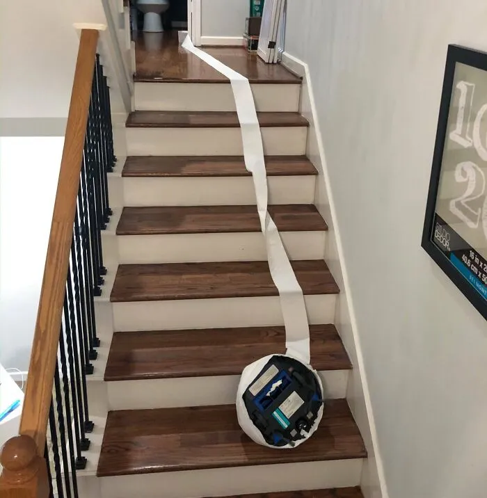 Roomba Destruction By Toilet Paper