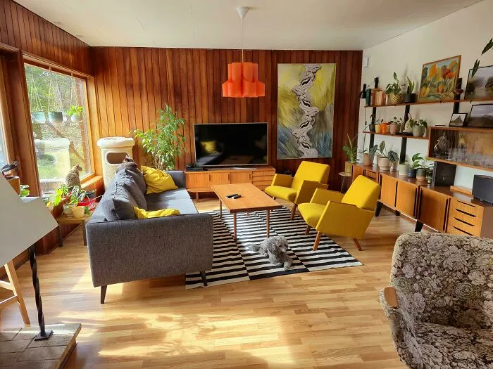 My Take On A Mid-Century/Scandinavian Modern Living Room