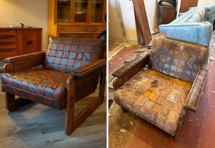 This Reupholstered Lafer We Have With Before Pic