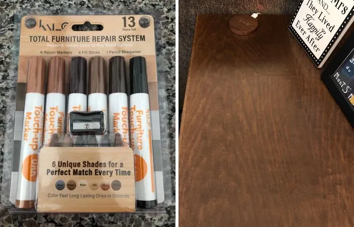 Your Wooden Furniture's Little Boo-Boos Can Be Easily Kissed Better This Weekend With A <a Style="Display:inline;" Href="Https://Www.amazon.com/Furniture-Repair-Kit-Wood-Markers/Dp/B073wjtnh5?ie=utf8&linkcode=ll1&tag=bpkoala-20&linkid=7cb708ed0fdc3ad5968dbfe262088a4a&language=en_us&ref_=as_li_ss_tl" Target="_blank"><span Style="Font: Inherit; Color: #d74b1f;"> Wood Scratch Repair Kit </Span>