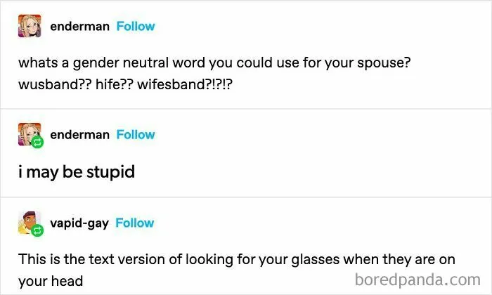 "Whats A Gender Neutral Word You Could Use For Your Spouse?"