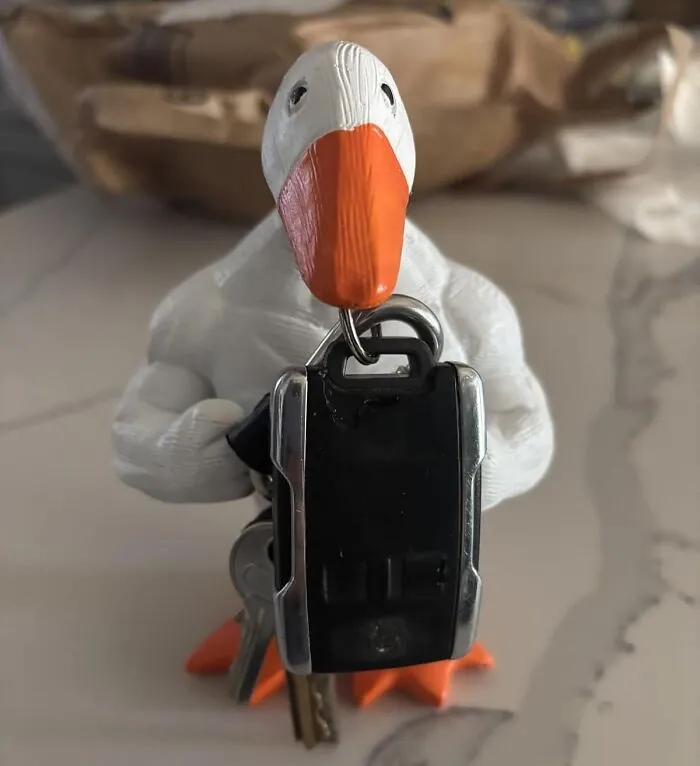 That Moment You Realize Your Keys Are Being Held By A Tiny, Surprisingly Swole Waterfowl Is Peak Home Decor, Courtesy Of The <a Style="Display:inline;" Href="Https://Www.amazon.com/Nyscure-Magnetic-Goose-Figurine-Decor/Dp/B0dbrhbhpv?ie=utf8&linkcode=ll1&tag=bpdove-20&linkid=f7d0cabbd6d7fec3da1a17889798bdfc&language=en_us&ref_=as_li_ss_tl" Target="_blank"><span Style="Font: Inherit; Color: #d74b1f;"> Magnettic Muscle Goose Keyholder </Span>