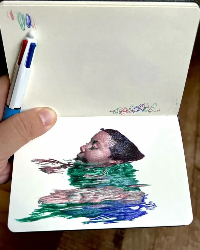 30 Sketchbook Drawings By Nicolas V. Sanchez That Show The Power Of Ballpoint Pen Art