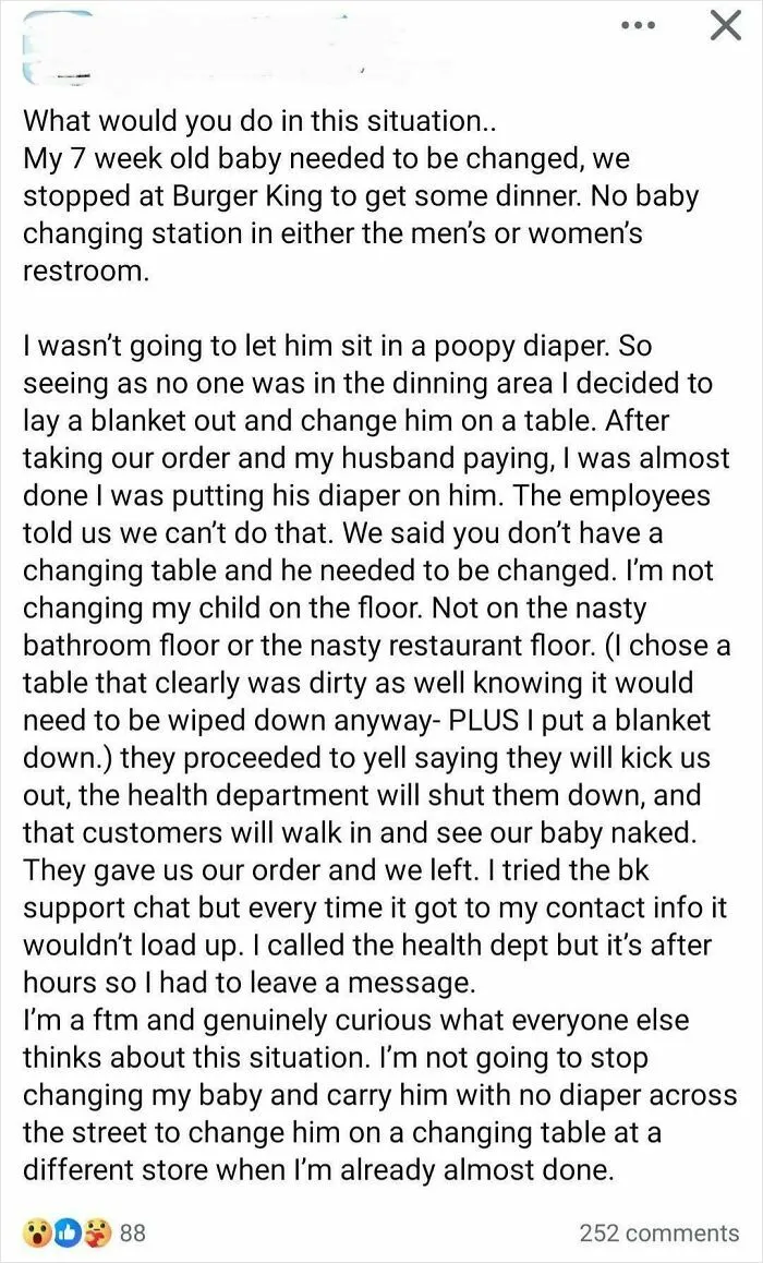 Changing A Diaper On A Restaurant Table Isn't Okay?