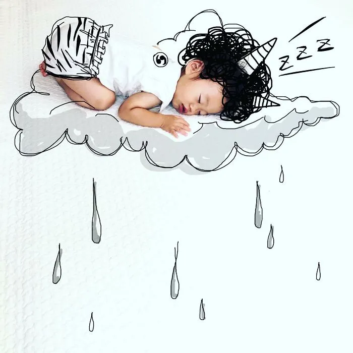 This Father Turns His Kids Into Anime Or Movie Characters By Drawing On Their Photos (17 New Pics)