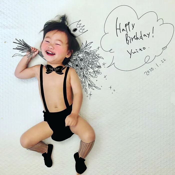 This Father Turns His Kids Into Anime Or Movie Characters By Drawing On Their Photos (17 New Pics)
