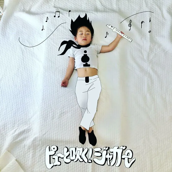This Father Turns His Kids Into Anime Or Movie Characters By Drawing On Their Photos (17 New Pics)
