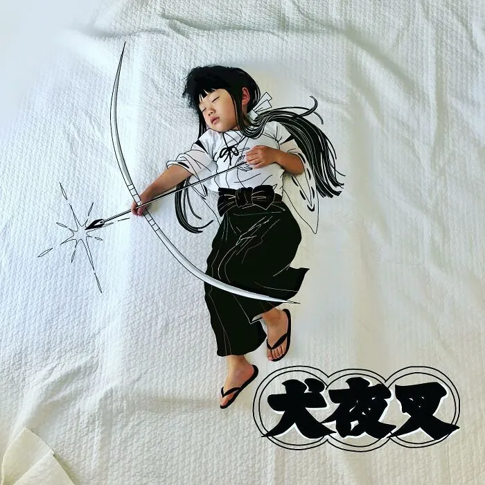 This Father Turns His Kids Into Anime Or Movie Characters By Drawing On Their Photos (17 New Pics)