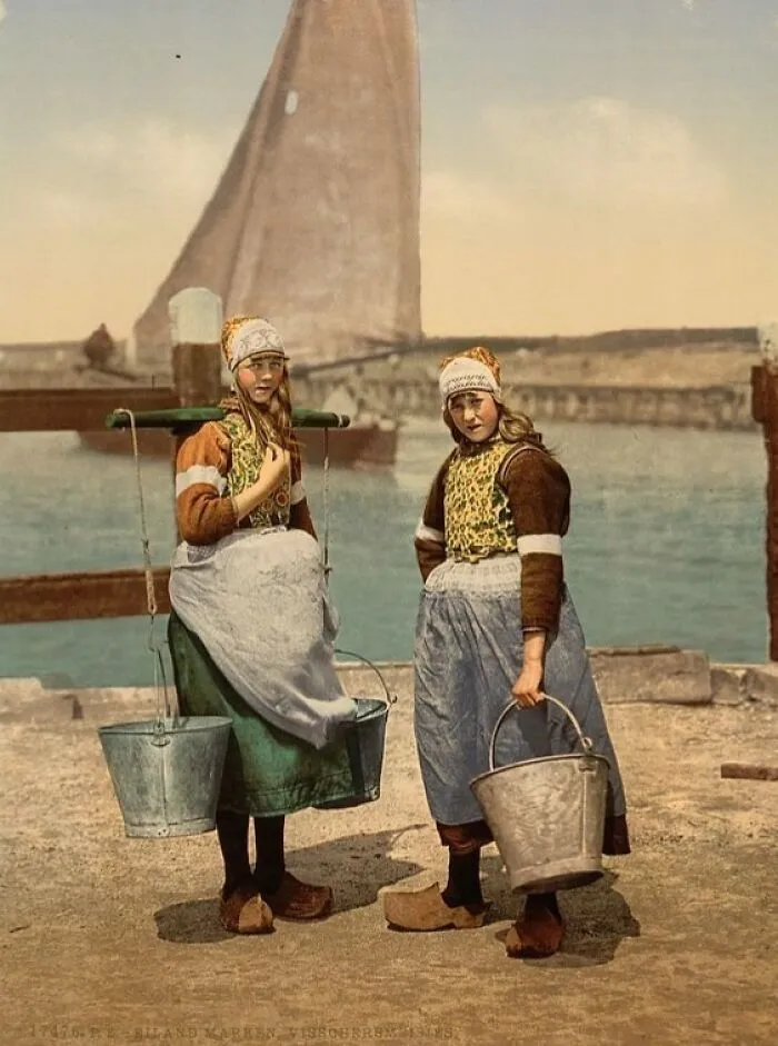 Native Girls, Marken Island, Holland, C. 1890