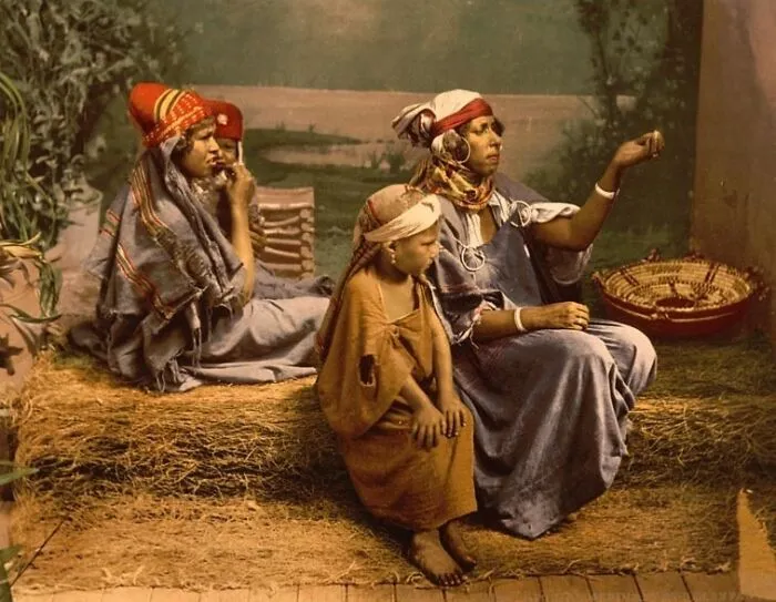 Bedouin Beggars And Children, Tunis