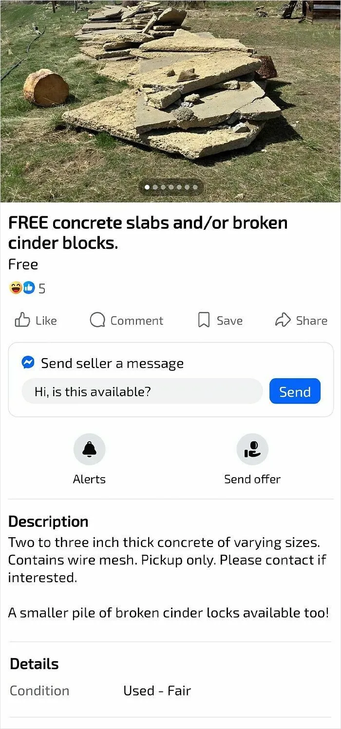 I'm Not Saying That They're Just Trying To Avoid Dump Fees But What Can Broken Concrete Really Be Used For?