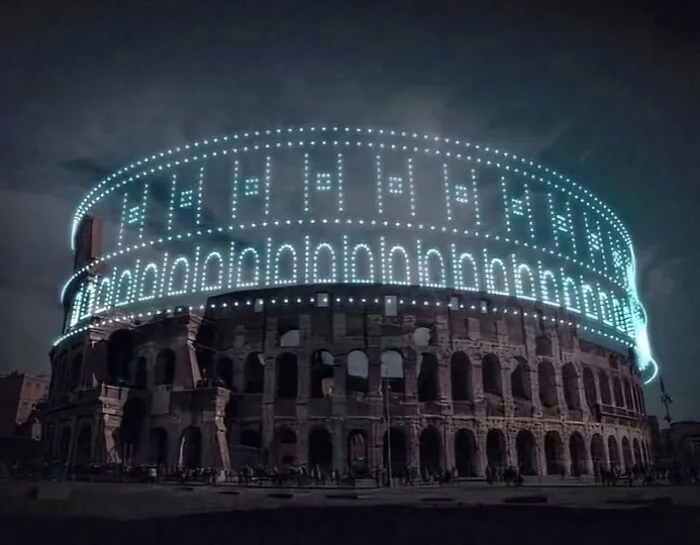 Over 2,000 Drones Recreated The Colosseum To Show Its Size In Roman Times