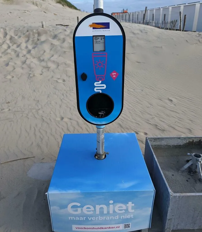 The Beaches Here In The Netherlands Have Free Sunscreen Dispensers