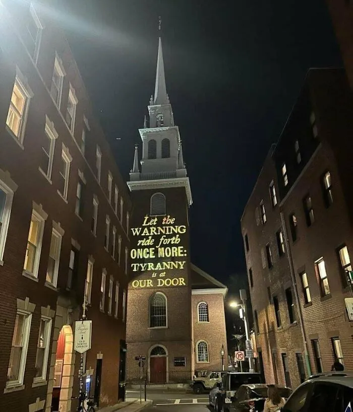 Boston’s Old North Church Last Night. Amazing