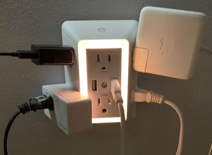 Your Wall Outlet That's Currently Playing Host To A Precarious Leaning Tower Of Plugs Can Finally Breathe A Sigh Of Relief Thanks To <a Style="Display:inline;" Href="Https://Www.amazon.com/Protector-Powrui-6-Outlet-Extender-Charging/Dp/B07ccgbb7m?ie=utf8&th=1&linkcode=ll1&tag=bpcheetah-20&linkid=f0e48b823c2589fbd0178a005599ea4a&language=en_us&ref_=as_li_ss_tl" Target="_blank"><span Style="Font: Inherit; Color: #d74b1f;"> This 6 Outlet Extender With Surge Protection</Span>, Turning One Sad Socket Into A Bustling Power Hub