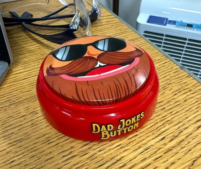 Dad Can Now Officially Launch His Groan-Worthy Punchlines With The Dramatic Flair They Deserve This Father's Day, Thanks To <a Style="Display:inline;" Href="Https://Www.amazon.com/Keentox-Cheesy-Jokes-60-Second-Recorder/Dp/B0dg2yrcwg?ie=utf8&th=1&linkcode=ll1&tag=bpscorpion-20&linkid=e04851120aaa64524565c2842fbe0c0a&language=en_us&ref_=as_li_ss_tl" Target="_blank"><span Style="Font: Inherit; Color: #d74b1f;"> This Hilarious Dad Joke Button</Span> That Probably Comes Pre-Loaded With Crickets