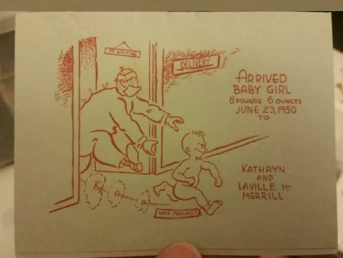 A Birth Announcement Card From 1950 Found In My Great Grandmas Stuff