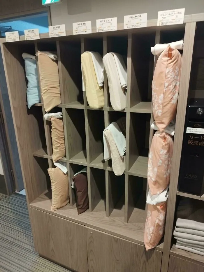 This Hotel I Stayed At In Japan Let You Pick Out Your Pillows. Complete With Spec Charts
