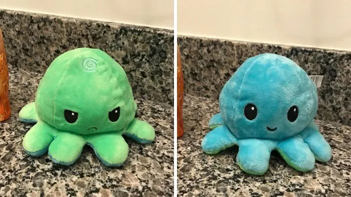 Get Ready For A Tiny Desk Companion That Perfectly Mirrors Your Inner Monologue, From 'Everything Is Awesome' To 'Literally Can't Even,' Because This <a Style="Display:inline;" Href="Https://Www.amazon.com/Teeturtle-Reversible-Octopus-Mini-Plush/Dp/B07h4yqf3q?ie=utf8&th=1&linkcode=ll1&tag=bpbison-20&linkid=5ab27cbf7fb575adf46159477da1bbd3&language=en_us&ref_=as_li_ss_tl" Target="_blank"><span Style="Font: Inherit; Color: #d74b1f;"> Reversible Angry Octopus </Span> Is Here To Boost Your Mood With Its Sheer Relatable Cuteness