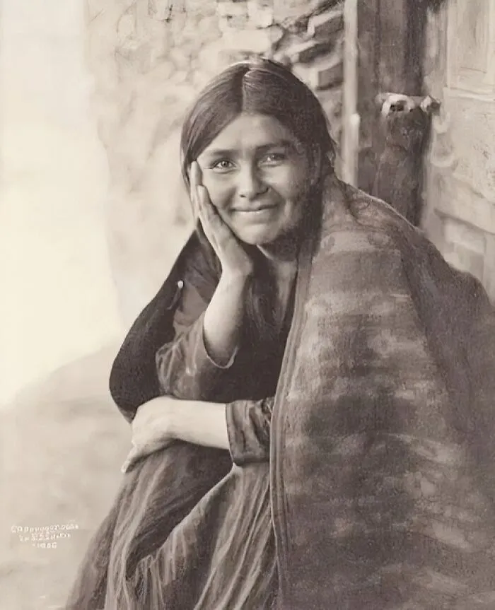 How Rare To Find A Photo Of Any Victorian-Era Woman Smiling, Much Less An American Indian Woman Smiling. But This Happy Navajo Woman Obviously Loved Her Life