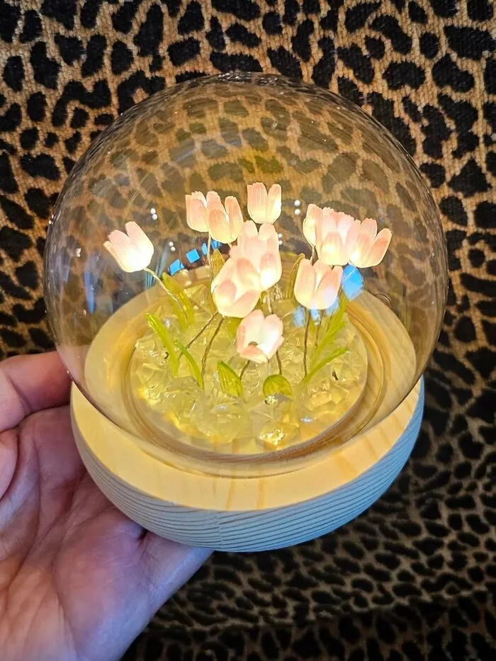 That Sad, Empty Spot On Your Bookshelf Or Nightstand Is Practically Begging For A Touch Of Magic, Which This <a Style="Display:inline;" Href="Https://Www.amazon.com/Onxe-Flower-Girlfriend-Birthday-Valentines/Dp/B0cj2l2s49?ie=utf8&th=1&linkcode=ll1&tag=bpgoat-20&linkid=0f4f6864759fc3fc547e8a9739b79c22&language=en_us&ref_=as_li_ss_tl" Target="_blank"><span Style="Font: Inherit; Color: #d74b1f;"> Glass Orb Flower Lamp </Span> Is Ready To Deliver, Looking Like Actual Bottled Enchantment
