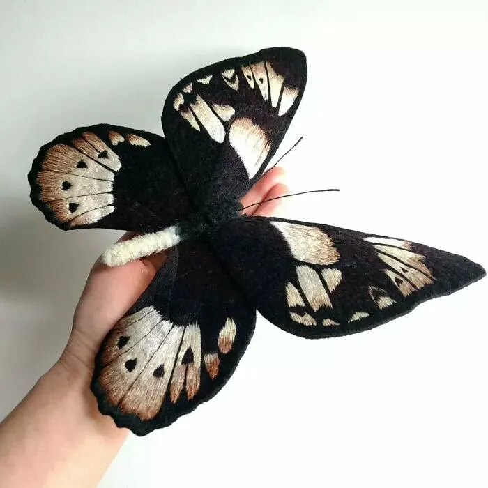 43 Incredible Hand-Sized Moths And Butterflies Made Out Of Fibers By Yumi Okita