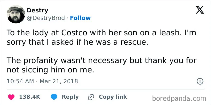 Thank You For Not Siccing Him On Me