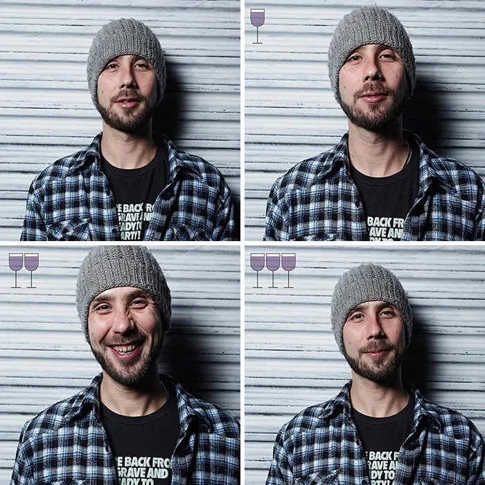 Before And After 3 Glasses Of Wine: 20 New Photos From The Viral 2016 Project, By Marcos Alberti