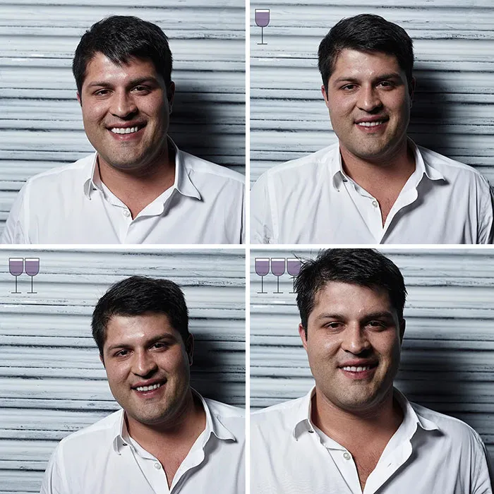 Before And After 3 Glasses Of Wine: 20 New Photos From The Viral 2016 Project, By Marcos Alberti