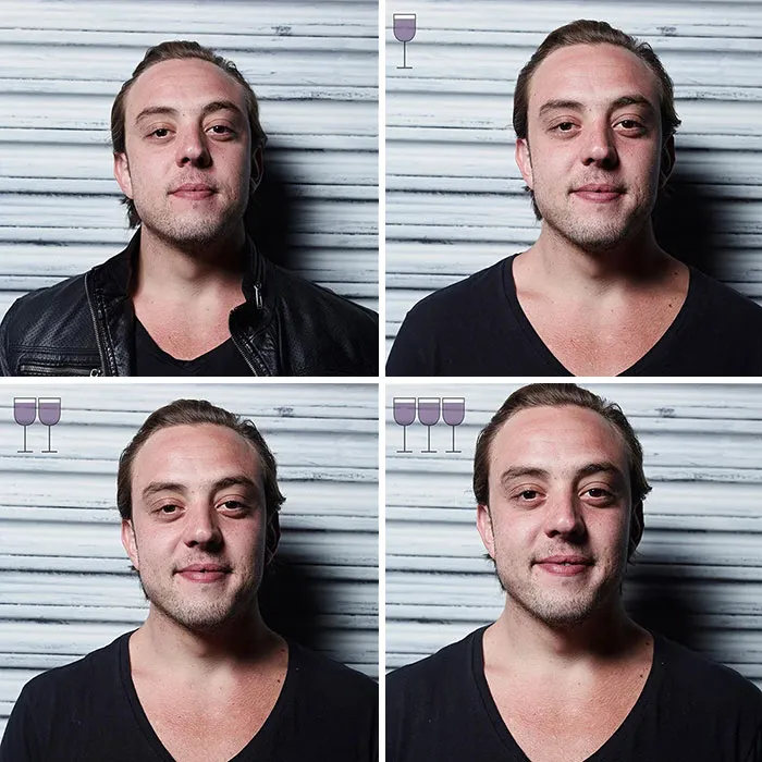 Before And After 3 Glasses Of Wine: 20 New Photos From The Viral 2016 Project, By Marcos Alberti