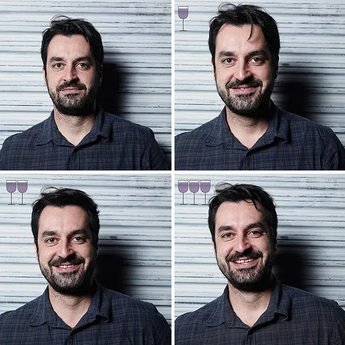 Before And After 3 Glasses Of Wine: 20 New Photos From The Viral 2016 Project, By Marcos Alberti