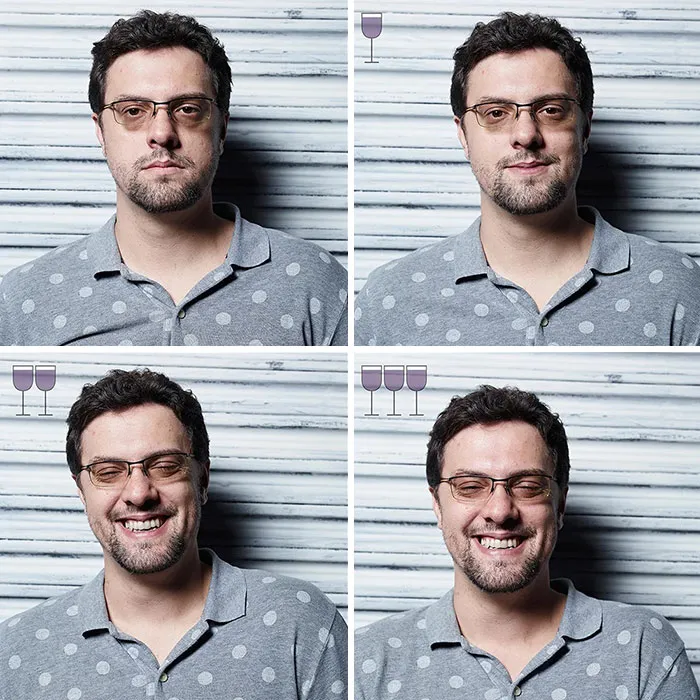 Before And After 3 Glasses Of Wine: 20 New Photos From The Viral 2016 Project, By Marcos Alberti