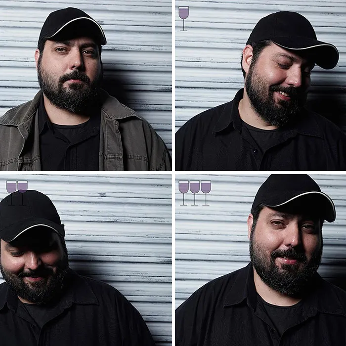 Before And After 3 Glasses Of Wine: 20 New Photos From The Viral 2016 Project, By Marcos Alberti