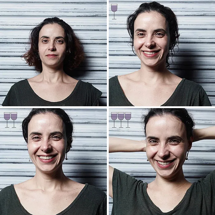Before And After 3 Glasses Of Wine: 20 New Photos From The Viral 2016 Project, By Marcos Alberti