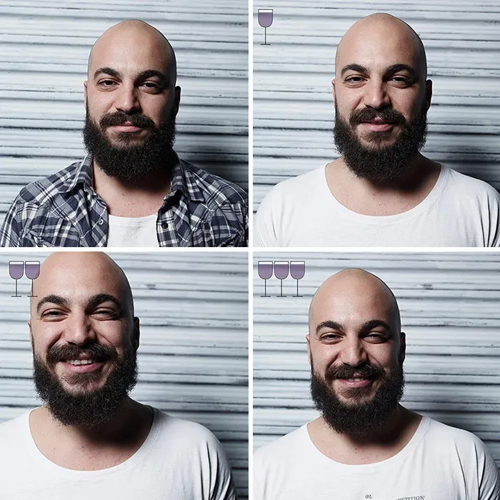 Before And After 3 Glasses Of Wine: 20 New Photos From The Viral 2016 Project, By Marcos Alberti